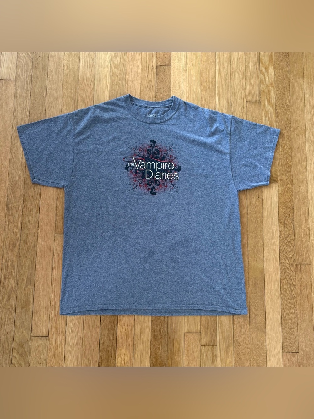 Rare The Vampire Diaries Graphic T Shirt XXL Grey Y2K Print